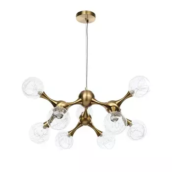 Люстра "Молекула" 8хG9 латунь 73х73х150 см
