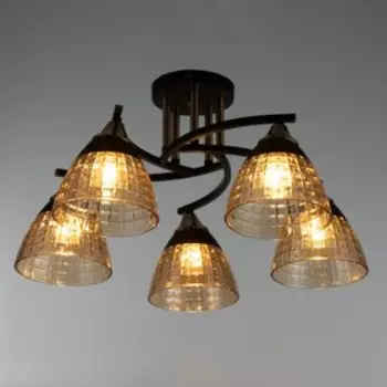 Люстра "Монако" 5х60Вт Е27 черный+золото 51х51х26см