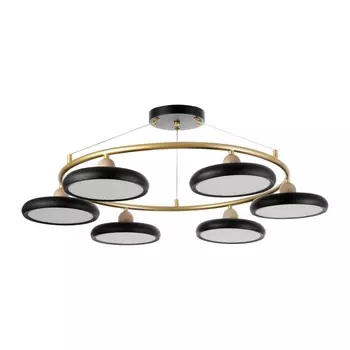 Люстра «Моника» 6 LED 144 Вт 3000-6000К черно-золотой 7878100 см