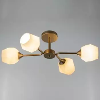 Люстра "Мунира" 4х60Вт Е27 золото+хром 68х38х22см SVK