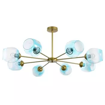 Люстра «Мурано» 8хЕ27 60 Вт золото голубой 909035 см BayerLux