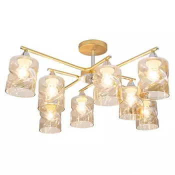 Люстра на штанге Citilux «Клод» CL137182 70х70х29 см, 8х60Вт, E27, цвет желтый