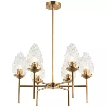 Люстра на штанге Cream 6xE27 40Вт, размер 60x60x56-96 см, цвет бронза