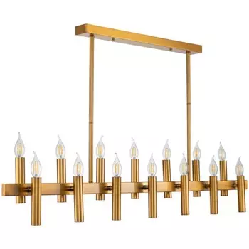 Люстра на штанге Leonardo 14xE14 60Вт, размер 120x12x31-95 см, цвет бронза