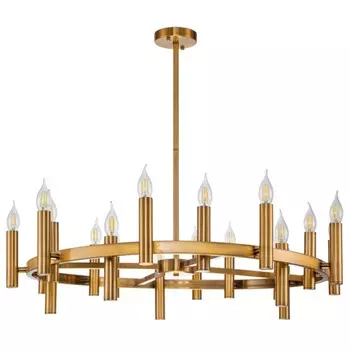 Люстра на штанге Leonardo 20xE14 60Вт, размер 90x90x30-95 см, цвет бронза