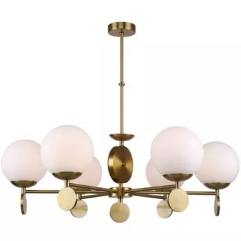 Люстра на штанге Marsela 6xE27 60Вт, размер 82x82x52-70 см, цвет бронза