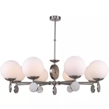 Люстра на штанге Marsela 8xE27 60Вт, размер 92x92x52-70 см, цвет никель