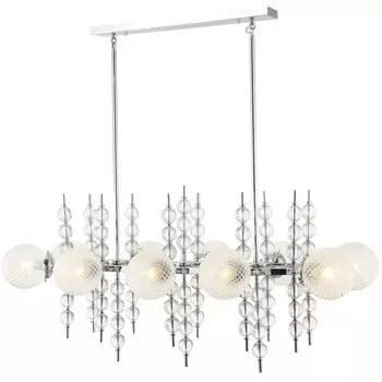 Люстра на штанге Queenly 10xE27 40Вт, размер 117x63x75,5-109,5 см, цвет хром