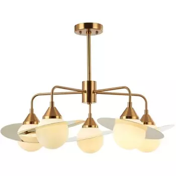 Люстра на штанге Saturn 5xG9 LED 5Вт, размер 75x75x47,5-64 см, цвет бронза