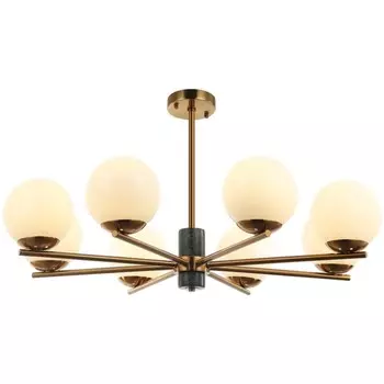 Люстра на штанге Sharo 8xE27 40Вт, размер 85x85x56,5-96,5 см, цвет бронза