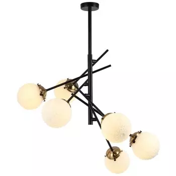 Люстра на штанге Sinus 6xE27 40Вт, размер 80x80x75 см, цвет чёрный