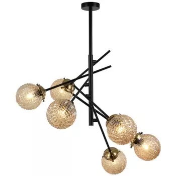 Люстра на штанге Sinus 6xE27 40Вт, размер 80x80x75 см, цвет чёрный