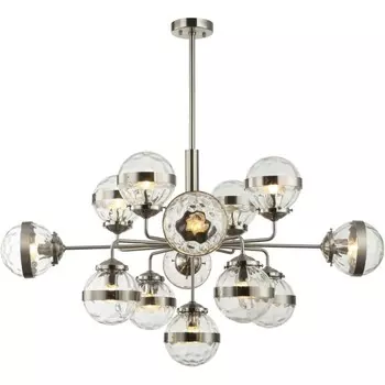 Люстра на штанге Sogno 13xE27 40Вт, размер 105x105x92,5-122,5 см, цвет никель