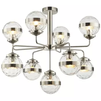 Люстра на штанге Sogno 9xE27 40Вт, размер 75x75x62-122 см, цвет никель