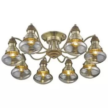 Люстра "Нерезза" 8x60Вт E27 бронза, дуб 75x75x25см