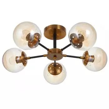 Люстра ЭкономСвет Ник 5х60Вт E27, бронза60х60х21 см