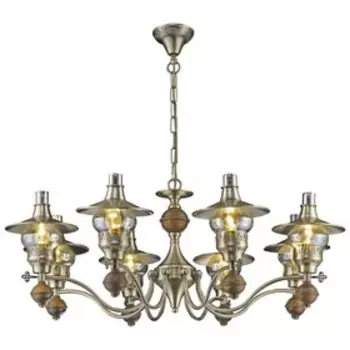 Люстра "Николетта" 8x60Вт E14 бронза, дуб 84x84x35см