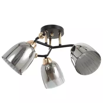 Люстра "Нина" 3х60Вт Е27 черный/золото 48х48х22см