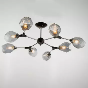 Люстра Светогор "Ночь" 8х60Вт Е27 черный/хром 95х95х32см