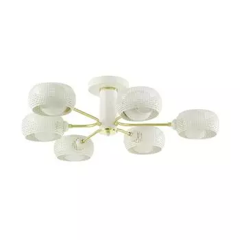 Люстра NOELLE, 6x40Вт E14, цвет белый, золото, IP20