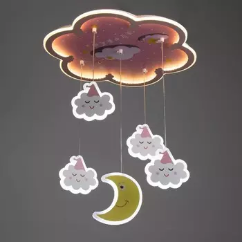 Люстра «Облачка» LED 48 Вт 4000К розовый 474768 см BayerLux