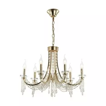 Люстра Odeon Light. Capel, 6х40Вт, E14, 1154х620 мм, цвет золото, прозрачный