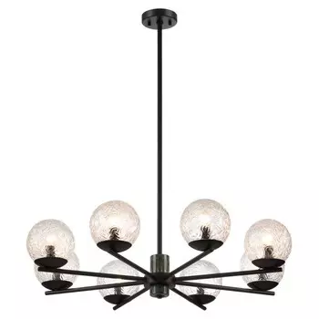 Люстра Odeon Light. Greeni, 40Вт, E14, 565-965х870 мм, цвет чёрный матовый