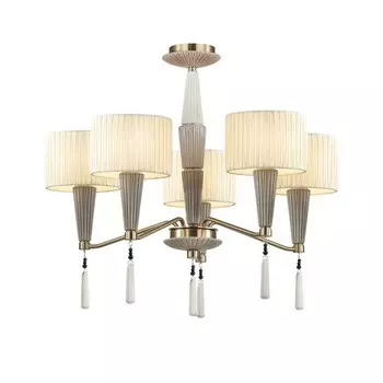 Люстра Odeon Light. Latte, 40Вт, E14, 570-2100х650 мм, цвет бронзовый, светло-коричневый