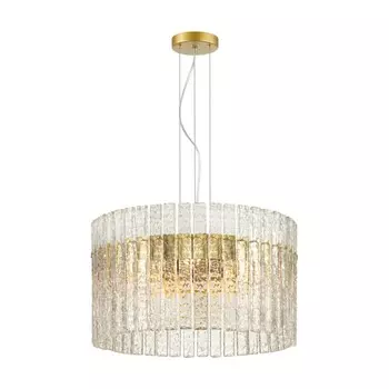 Люстра Odeon Light. Merkale, 6х40Вт, E14, 800-1525х500 мм, цвет матов.золотой, прозрачный, стекло