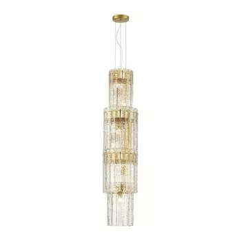 Люстра Odeon Light. Merkale, 7х40Вт, E14, 1600-2345х250 мм, цвет матов.золотой, прозрачный, стекло