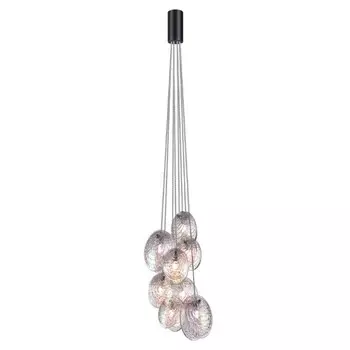 Люстра Odeon Light. Mussels, 8х40Вт, G9, 1550х300 мм, цвет чёрный, перламутровый