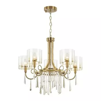 Люстра Odeon Light. Nicole, 40Вт, E14, 540-1565х652 мм, цвет бронзовый, янтарный, прозрачный