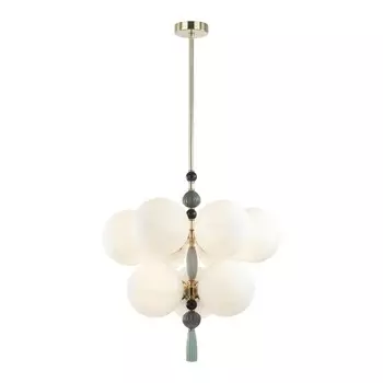 Люстра Odeon Light. Palle, 40Вт, E14, 680-980х480 мм, цвет золотой, чёрный, белый