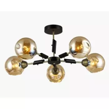 Люстра «Огнеш», 40Вт, Е14, цвет чёрный, античная бронза