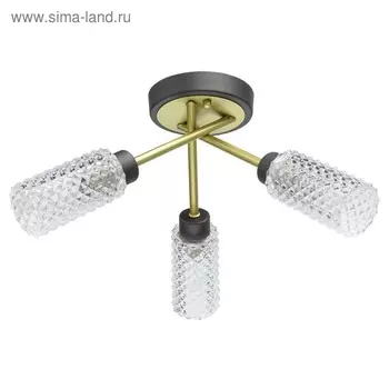 Люстра "Олимпия", 3x40Вт E14, цвет серый, золото