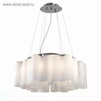 Люстра подвесная St Luce. SL116.503.06. Onde. 6х60 Вт, E27, 52х52х22 см, цвет серебристый