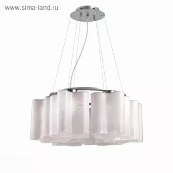 Люстра подвесная St Luce. SL117.503.06. Onde. 6х60 Вт, E27, 52х52х22 см, цвет серебристый