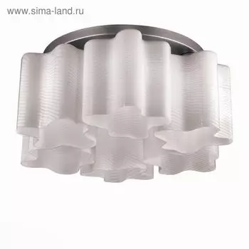 Люстра потолочная St Luce. SL117.502.06. Onde. 6х60 Вт, E27, 52х52х25 см, цвет серебристый