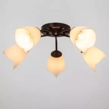 Люстра Оникс 5х15Вт E27 коричневый 52х52х15см BayerLux