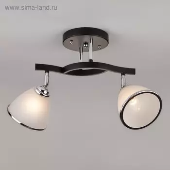 Люстра Ontario 2x40Вт E27 тёмное дерево, хром