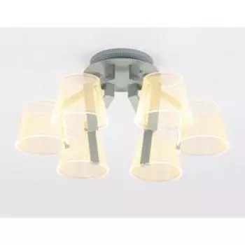 Люстра Ambrella light Original, 6x12Вт LED, 5400лм, 3000-6400K, цвет серый, песок с ПДУ