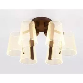 Люстра Ambrella light Original, 6x16Вт LED, 7200лм, 3000-6400K, цвет кофе с ПДУ