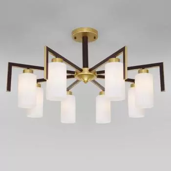 Люстра Palio, 8x60Вт E27, цвет чёрный, золото