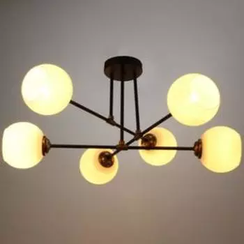 Люстра "Перспектива" 6х60Вт Е27 черный 71х71х34см