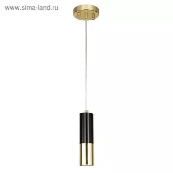 Люстра подвес 1600-1P Ultra 1xGU10, LED 4W чёрный/золото 6x6x24 см