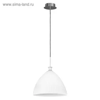 Люстра подвес AGOLA 1х40Вт E14 хром, белый 27,5x145см