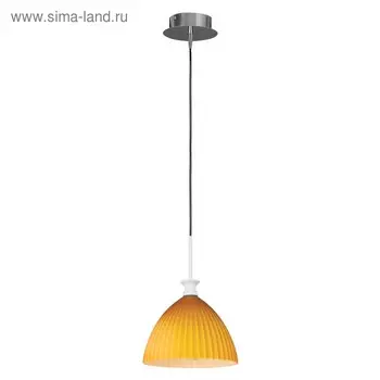 Люстра подвес AGOLA 1х40Вт E14, хром, янтарь 18x125 см