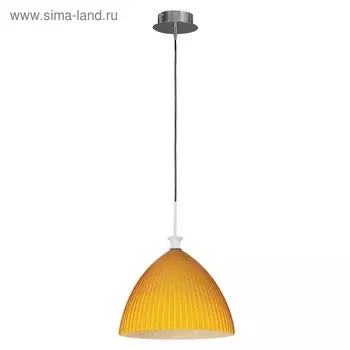 Люстра подвес AGOLA 1х40Вт E14 хром, янтарь 27,5x145см