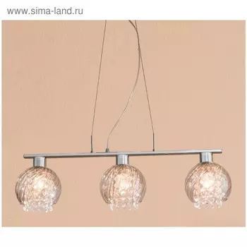 Люстра подвес "Бейт" 3x60W E27 хром/дымч. 70x15x30 см
