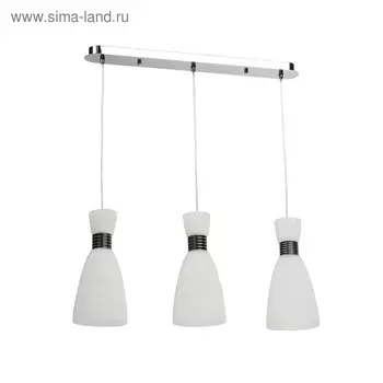Люстра подвес "Лоск" 3x60W E14 хром 60x14x128см